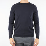 Maglia Blu Amos Cotton Round Knit W25120 60 RRD 