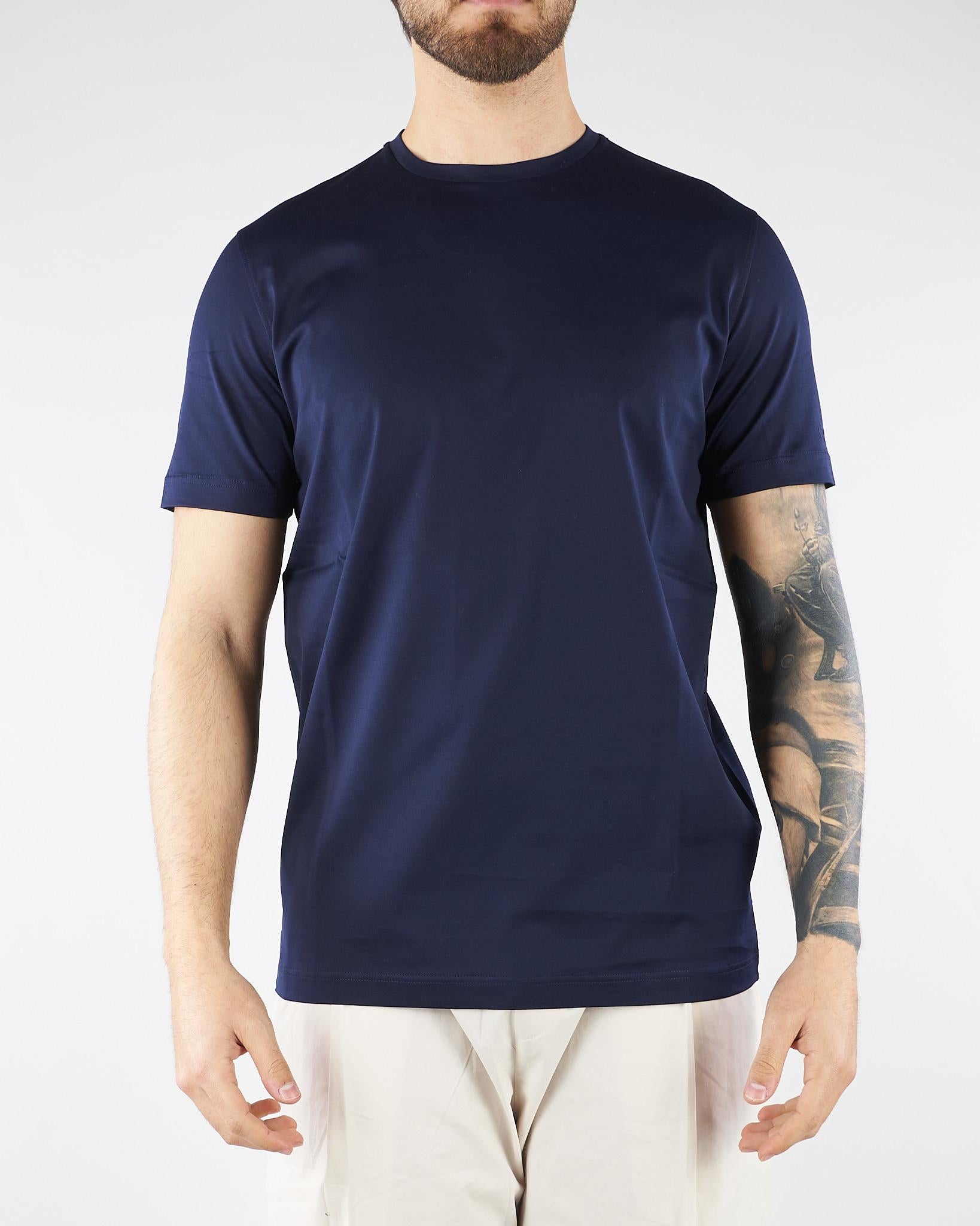 T-shirt basic Blu in cotone mercerizzato U0328R5010 50 UNGARO 