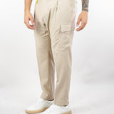 Pantalone Cargo Beige in flanella di lana 3932P1698253600 23 MANUEL RITZ 