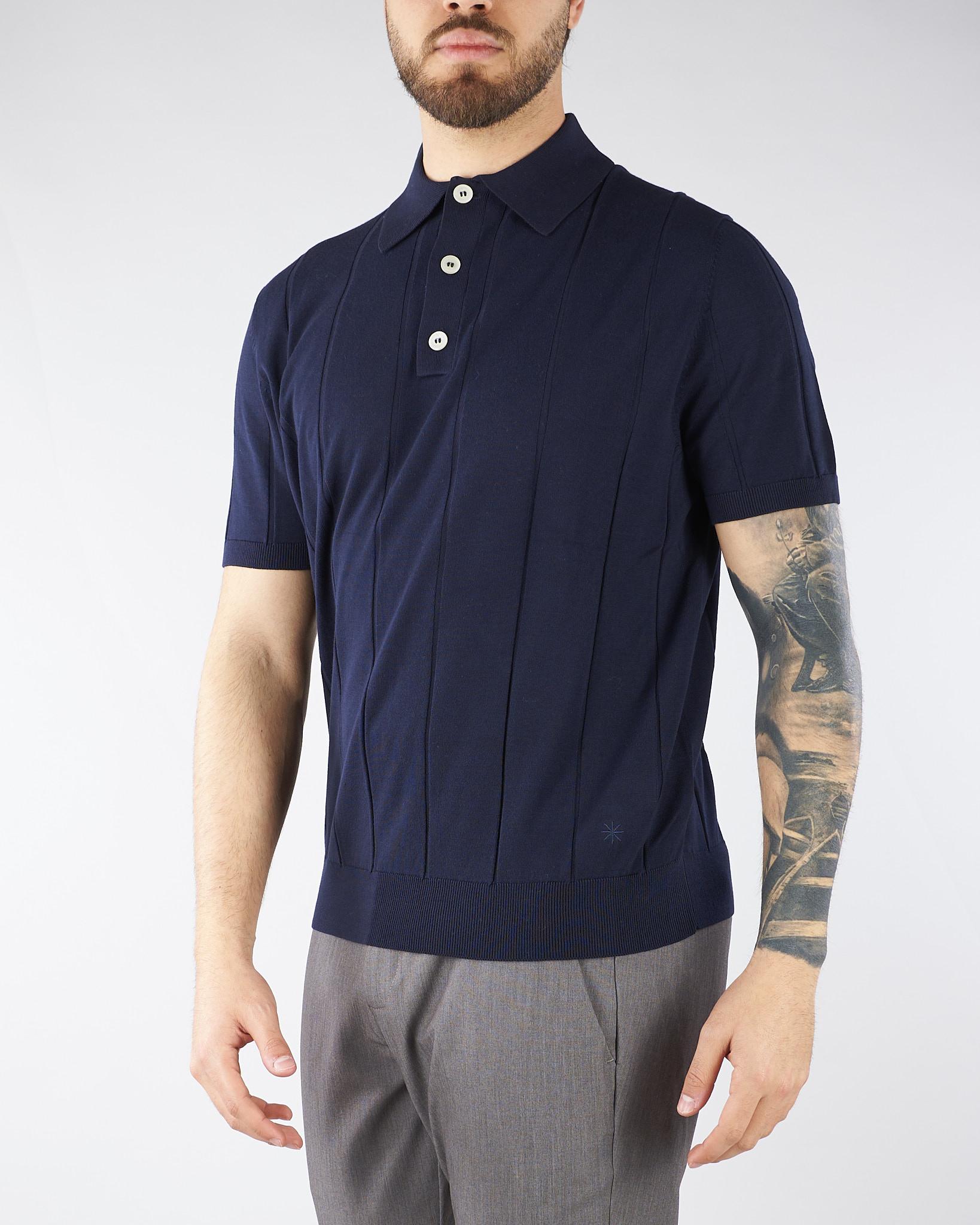 Polo in maglia Blu a costa piatta 4032M508263312 89 MANUEL RITZ 