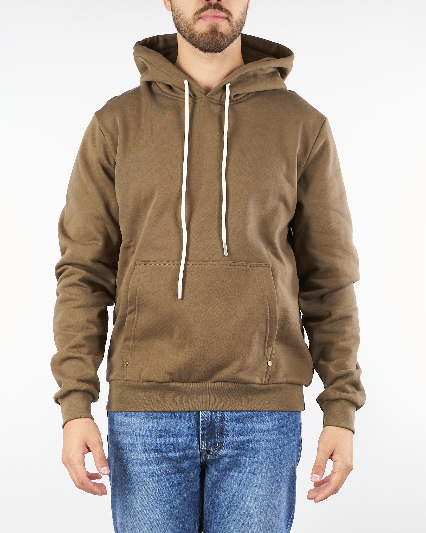 Felpa Tabacco con logo sul cappuccio XMF3981 85 YES LONDON 