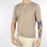 Maglia jacquard Tortora in cotone extrafine