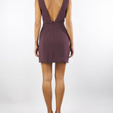 Mini abito Merlot in crêpe stretch con bottoni gioiello AB79856E2 EA4 ELISABETTA FRANCHI 