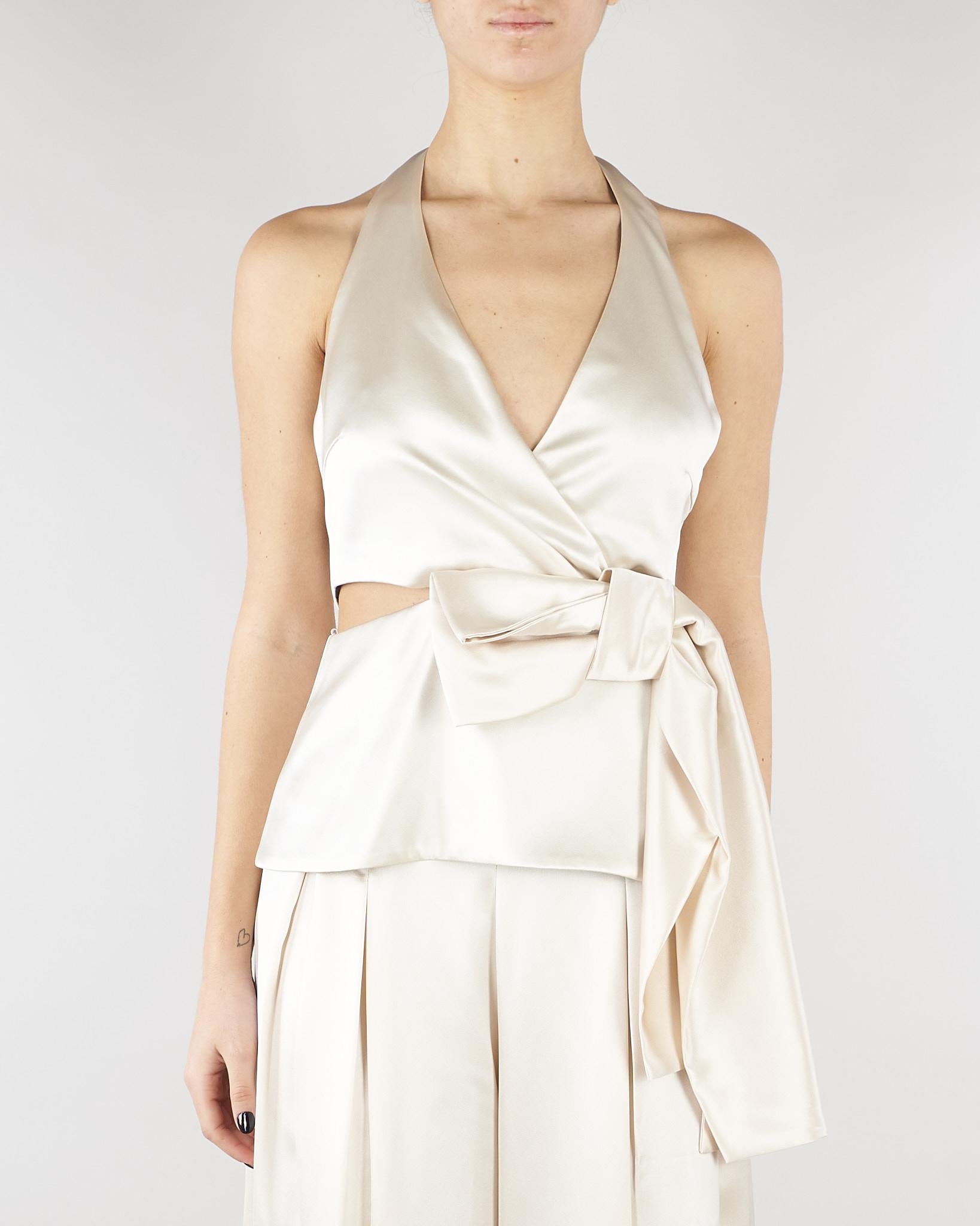 Top Champagne in satin con fiocco SS260348 36 ELEH 