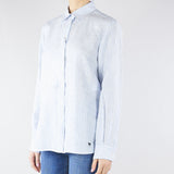 Camicia Celeste a righe in tela di lino WKDGIURATO 15 MAX MARA WEEKEND 