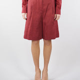 Bermuda Rosso lungo in tela di lino MSTCARAVAN 32 MAX MARA STUDIO 
