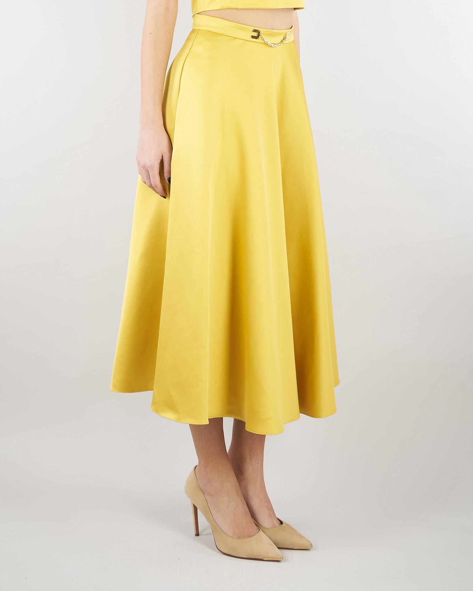 Gonna Sun in duchesse con logo gioiello GO15661E2 EV4 ELISABETTA FRANCHI 