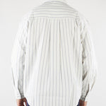 Camicia a righe Bianco-Blu Relaxed fit con rotture HTEM210301 394 ACUPUNCTURE 