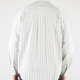 Camicia a righe Bianco-Blu Relaxed fit con rotture HTEM210301 394 ACUPUNCTURE 