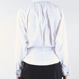 Camicia Bianco in popeline di cotone con ricami floreali