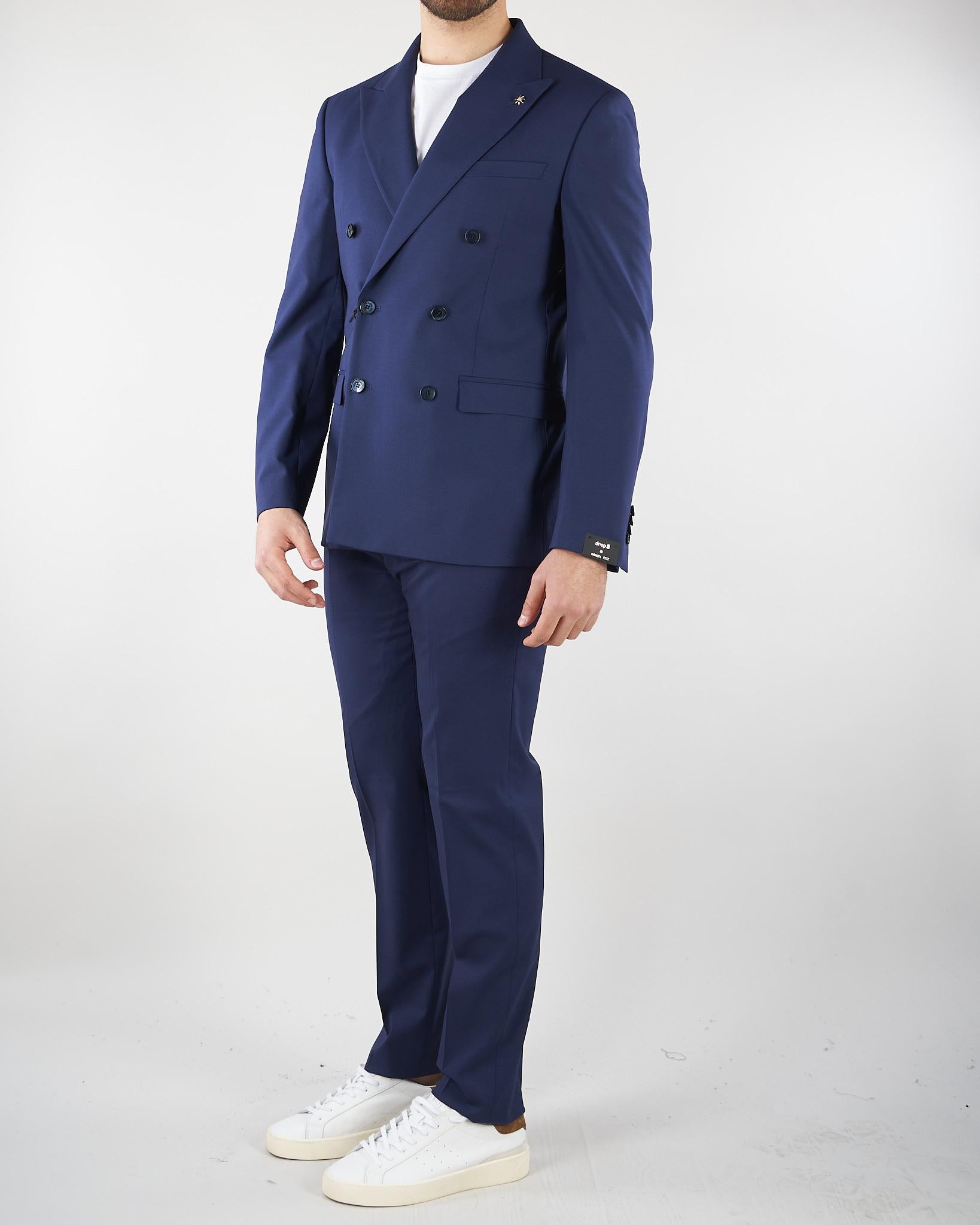 Abito Blu doppiopetto in fresco lana 4030A3378260000 88 MANUEL RITZ 