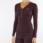 Maglia Merlot a costine con taschino MK12B56E2 EA4 ELISABETTA FRANCHI 