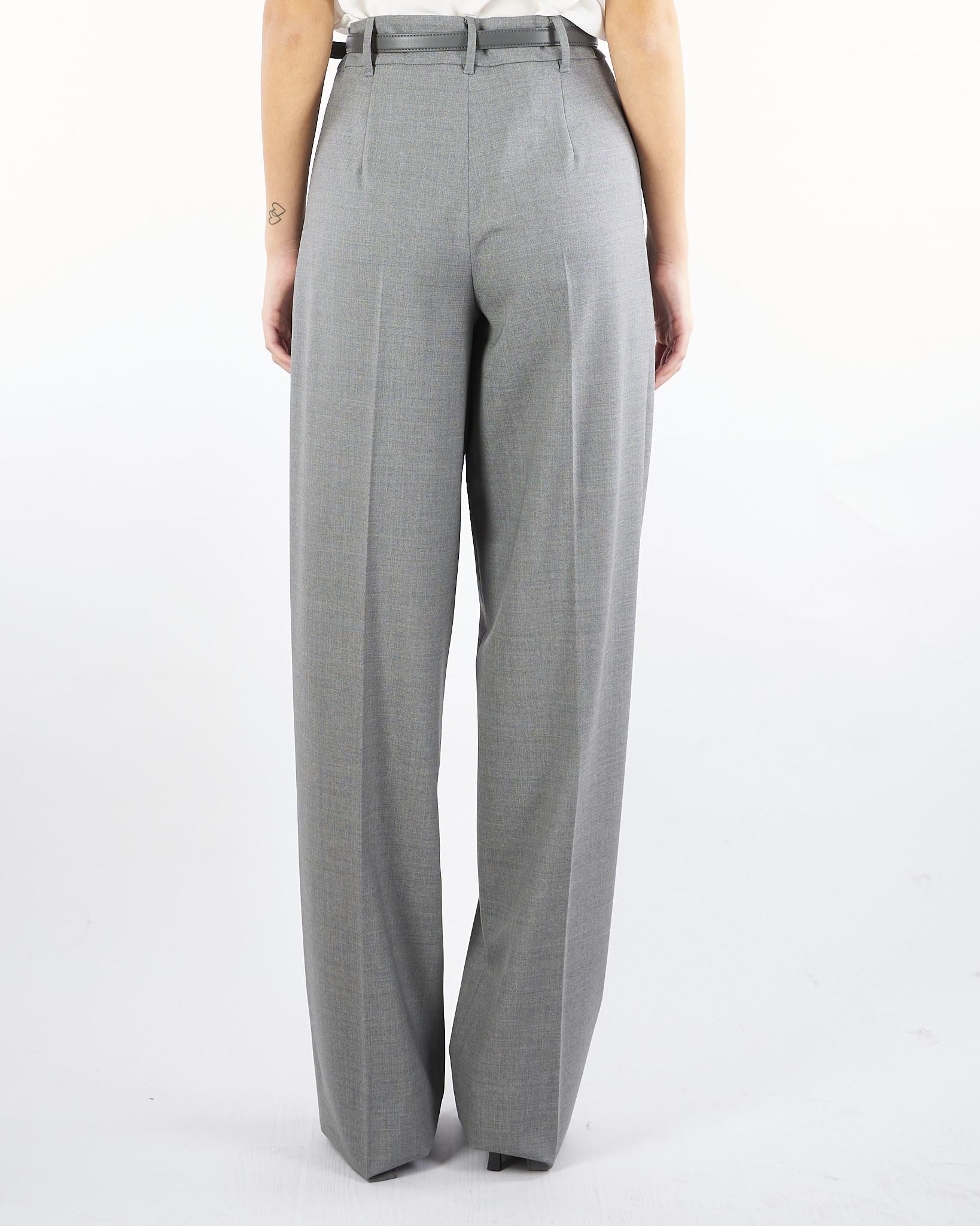 Pantalone Grigio in saglia di lana ENTRATA 10 MAX MARA STUDIO 