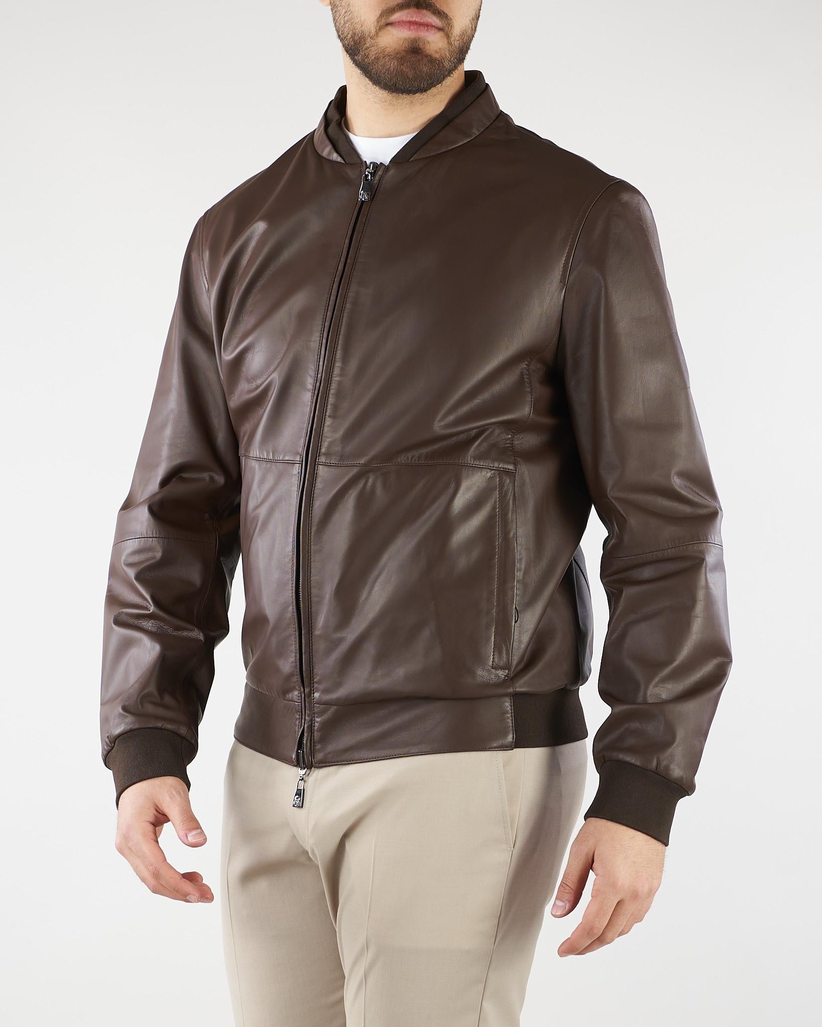 Giubbotto Moro in vera pelle reversibilie 27L5W32720175 30 CORNELIANI 
