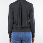 Maglia Antracite in pura lana con sciarpa al collo LAZZARA 4 MARELLA 