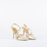 Decollete Platino in pelle lavorata