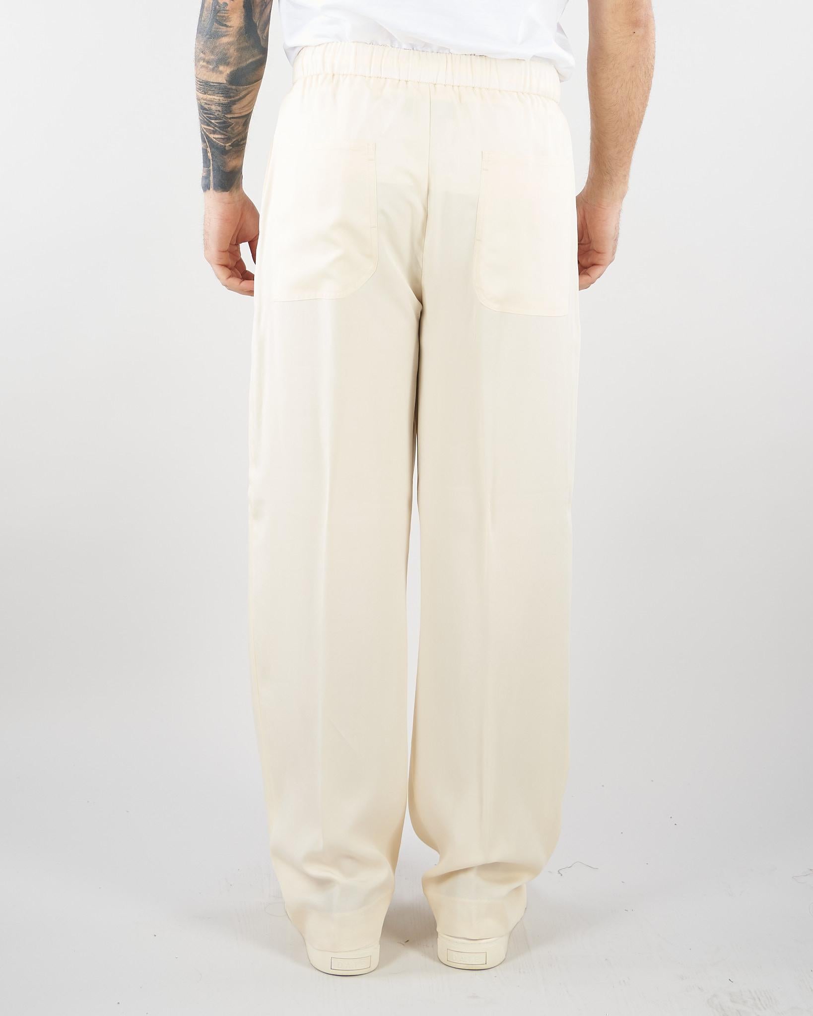 Pantalone Panna in tessuto fluido con gamba e fondo ampio PA3696 2 I'M BRIAN 