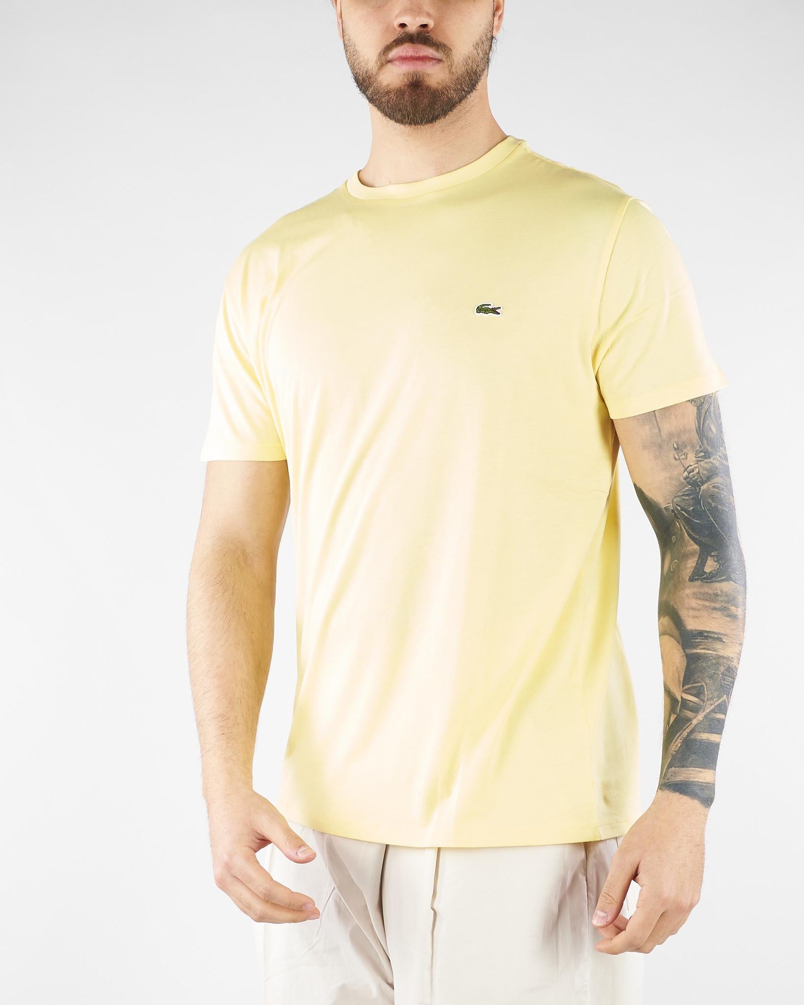 T-shirt Giallo in cotone Pima TH6709 107 LACOSTE 