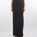 Gonna Nero in crêpe leggero con dettagli smoking GO11156E2 110 ELISABETTA FRANCHI 