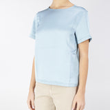 T-shirt in raso e jersey