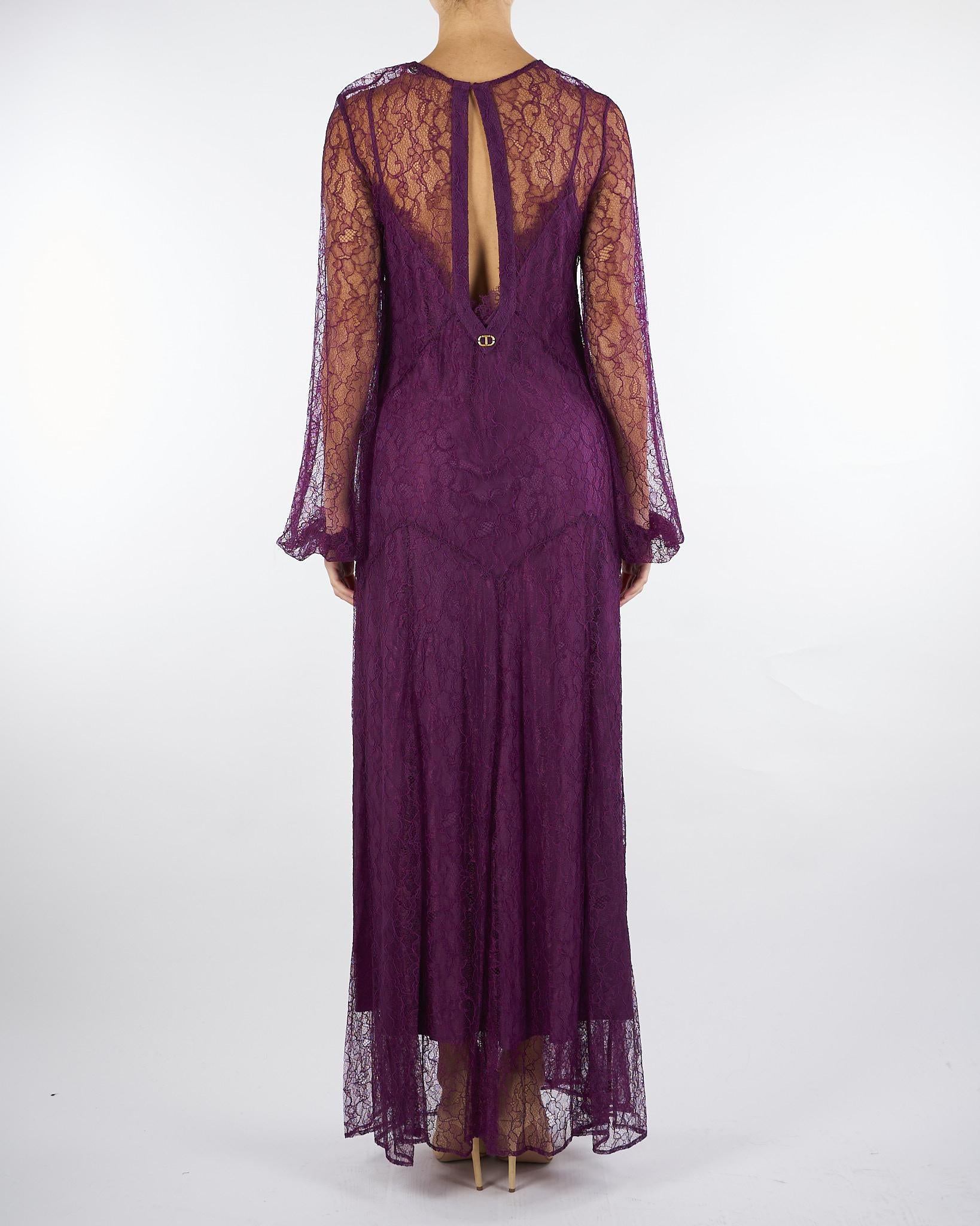 Abito Viola in pizzo TT2261 12635 TWIN SET 