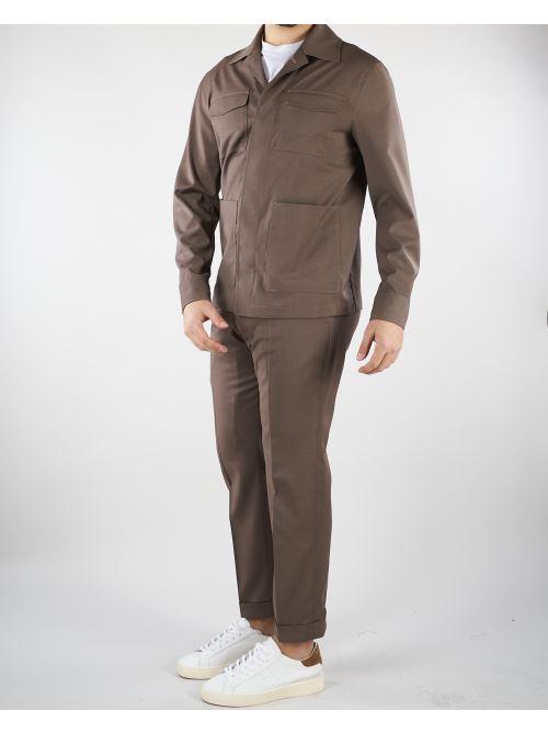 Pantalone Chino Tortora in fresco di lana 4032P1658260000 29 MANUEL RITZ 
