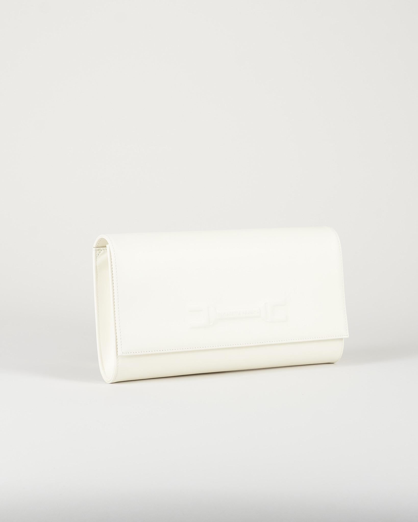 Pouch Avorio con logo embossed BS99A61E2 360 ELISABETTA FRANCHI 