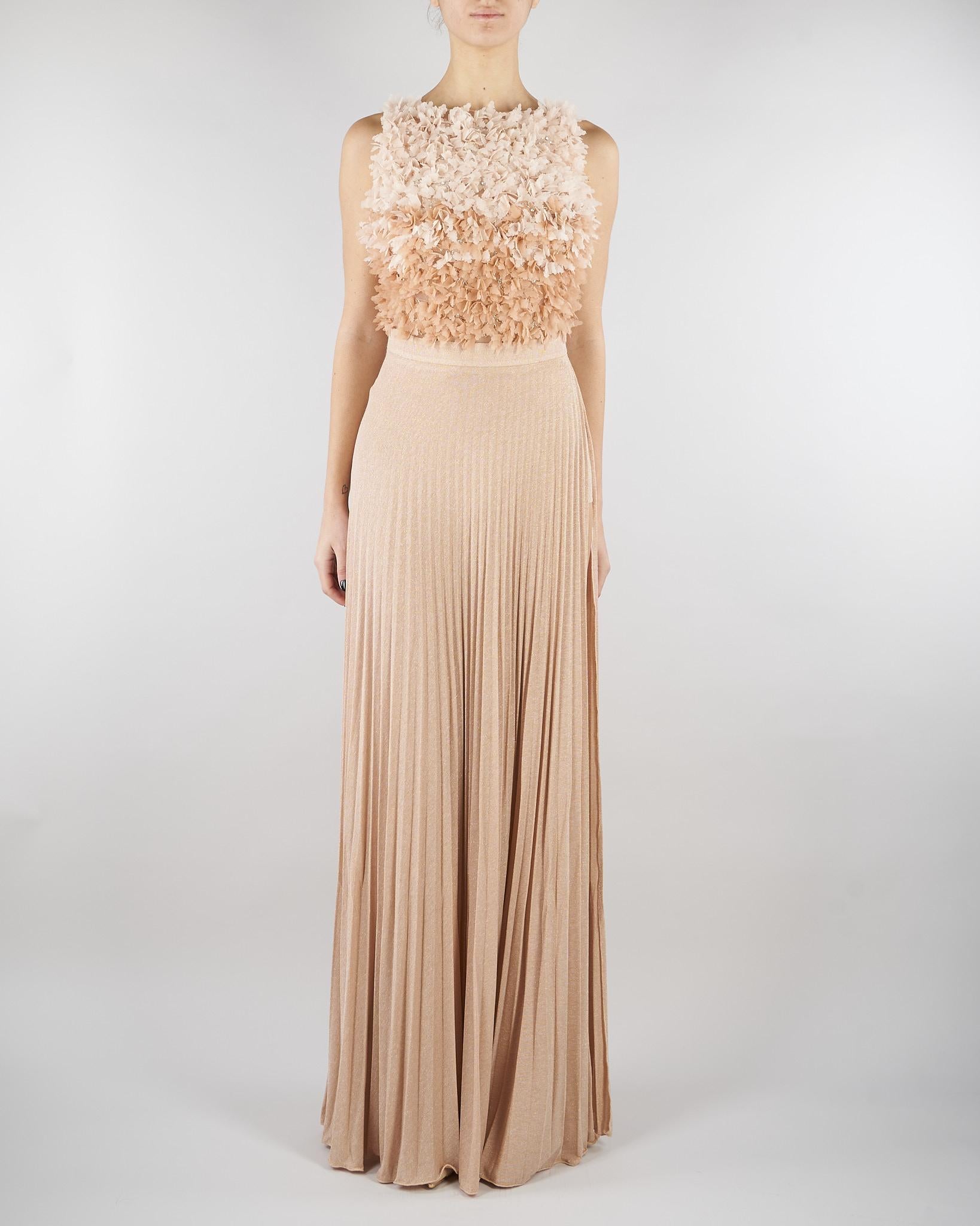Abito Carne-Burro Red Carpet in tulle e jersey lurex ABR4462E2 X81 ELISABETTA FRANCHI 