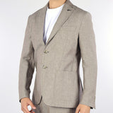 Giacca Tortora in puro lino monopetto