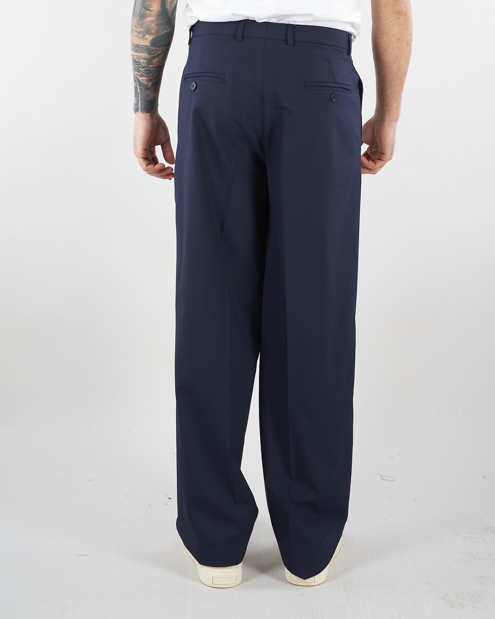Pantalone Blu con doppia pences e fondo ampio B6AB0041 89M AMARANTO 