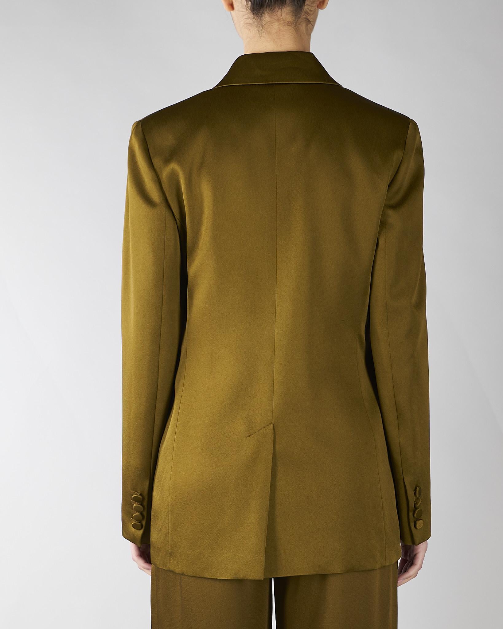 Blazer Verde Olio in envers satin MSEALBINO 56 MAX MARA STUDIO 