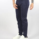 Pantalone Blu in cotone con tasche america