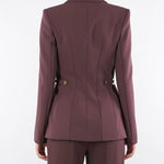 Giacca Merlot in crêpe leggero con dettagli gioiello GI17556E2 EA4 ELISABETTA FRANCHI 