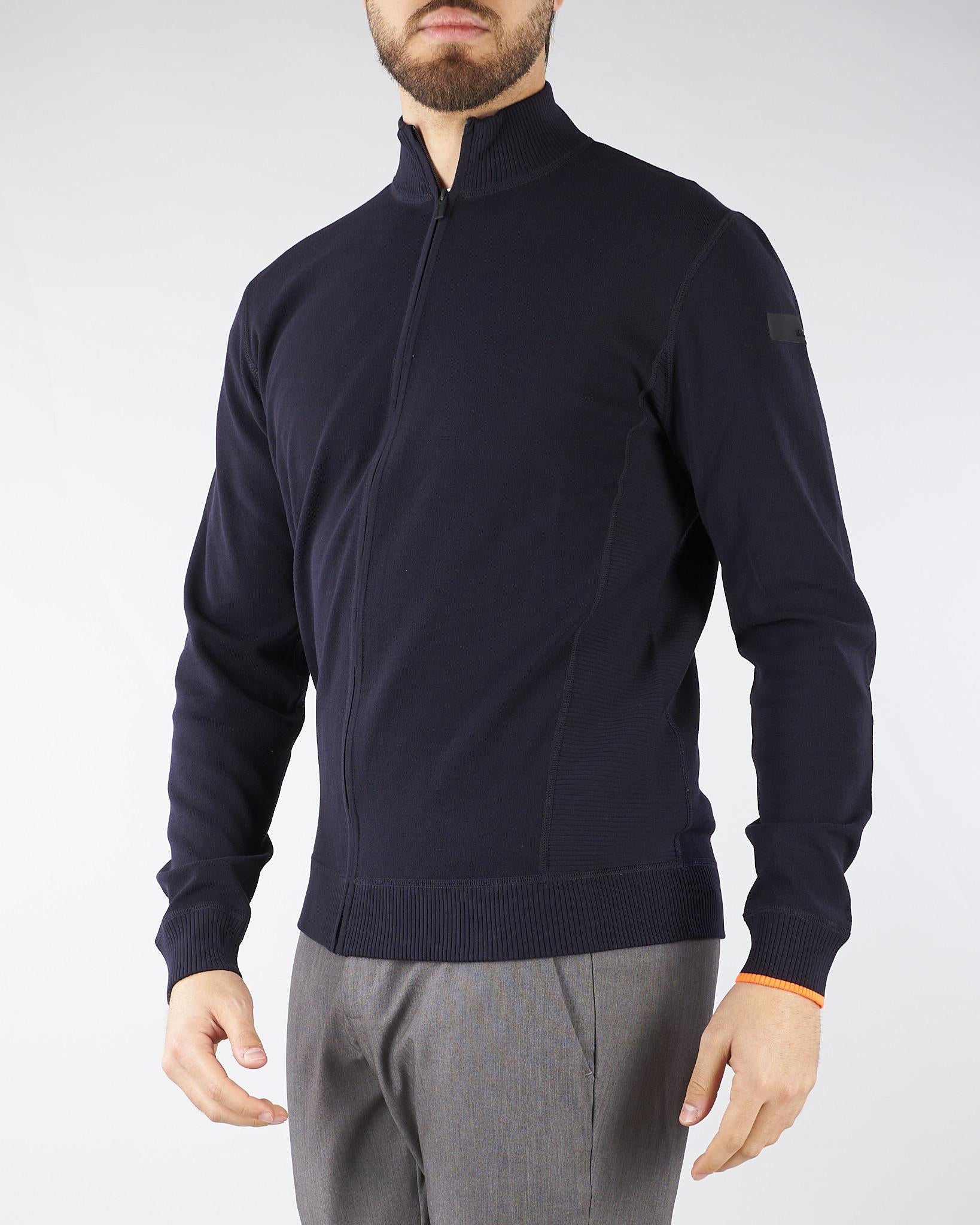 Maglia Blu Fleece Full Zip Knit 26112 60 RRD 