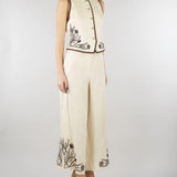 Pantalone Panna in lino con ricami MLLDOLCE 3 MARELLA 