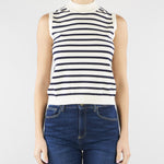 Top a righe Panna Blu in filato di viscosa stretch WKDSTALLO 10 MAX MARA WEEKEND 