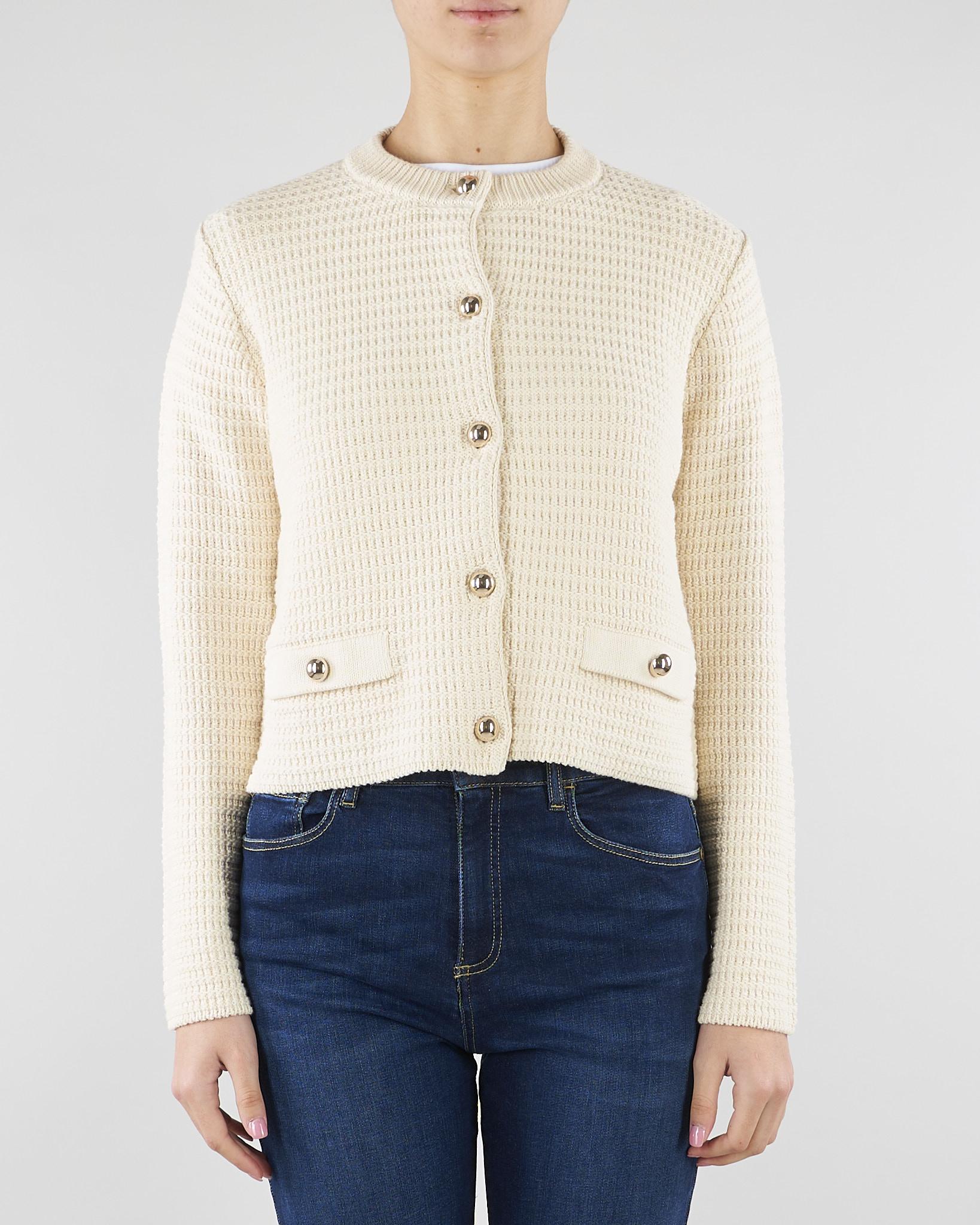 Cardigan crop Crema in cotone WKDVODKA 1 MAX MARA WEEKEND 