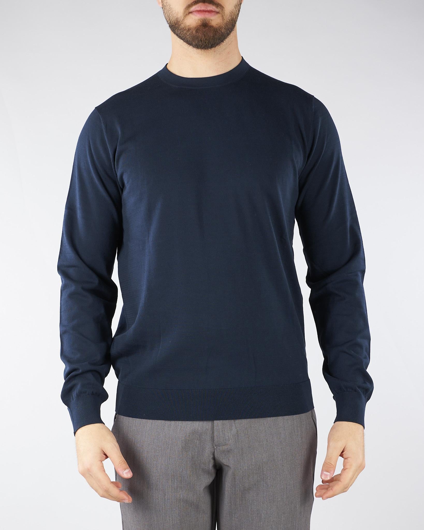 Maglia Blu in puro cotone Ultrafine DK17035 89 DIKTAT 