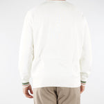 Maglione Bianco in jersey di cotone con righe AH5158 X0N LACOSTE 