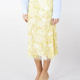 Gonna longuette di paillettes a fiori