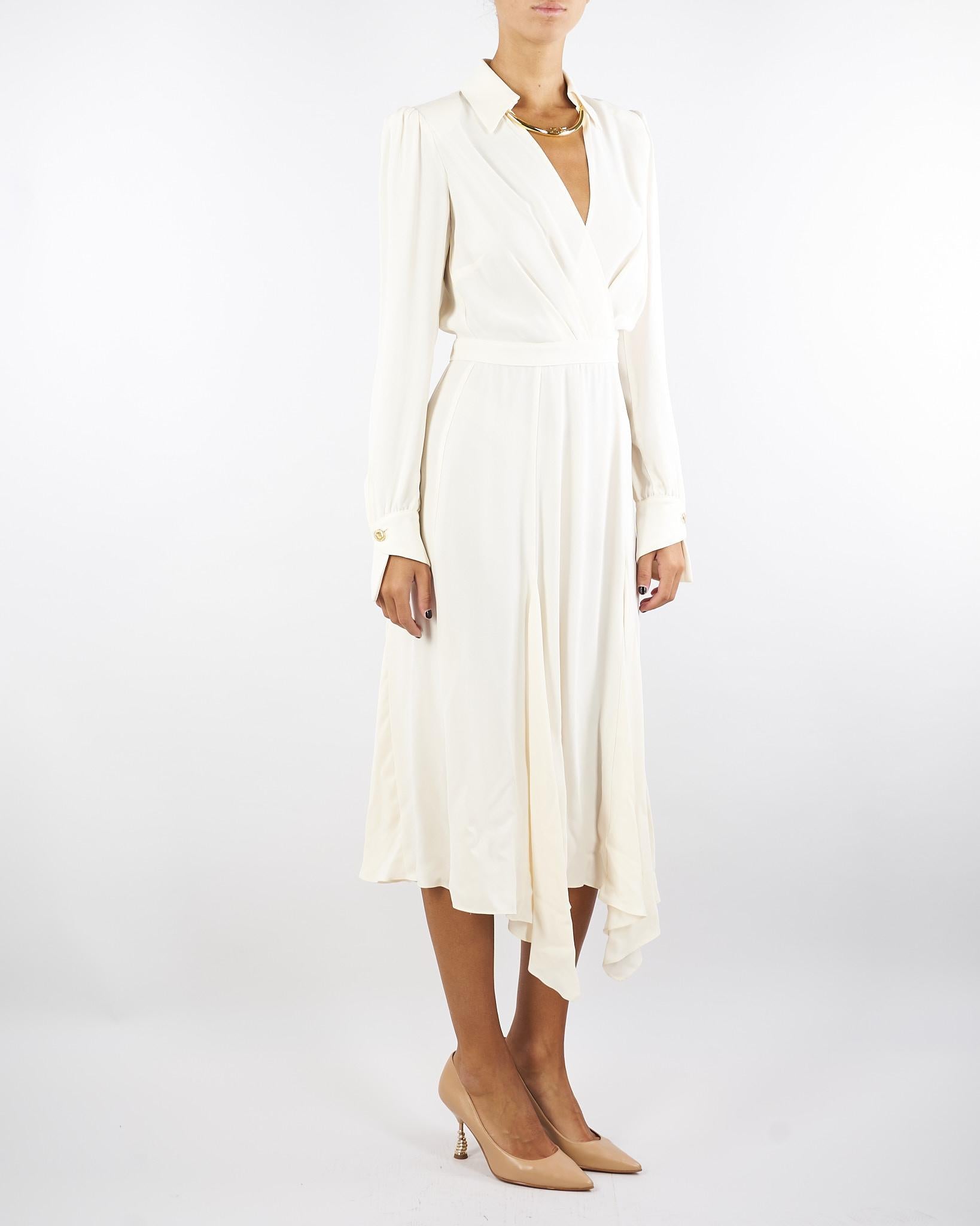 Abito Milk in georgette con collana tubolare ABT0356E2 DZ9 ELISABETTA FRANCHI 