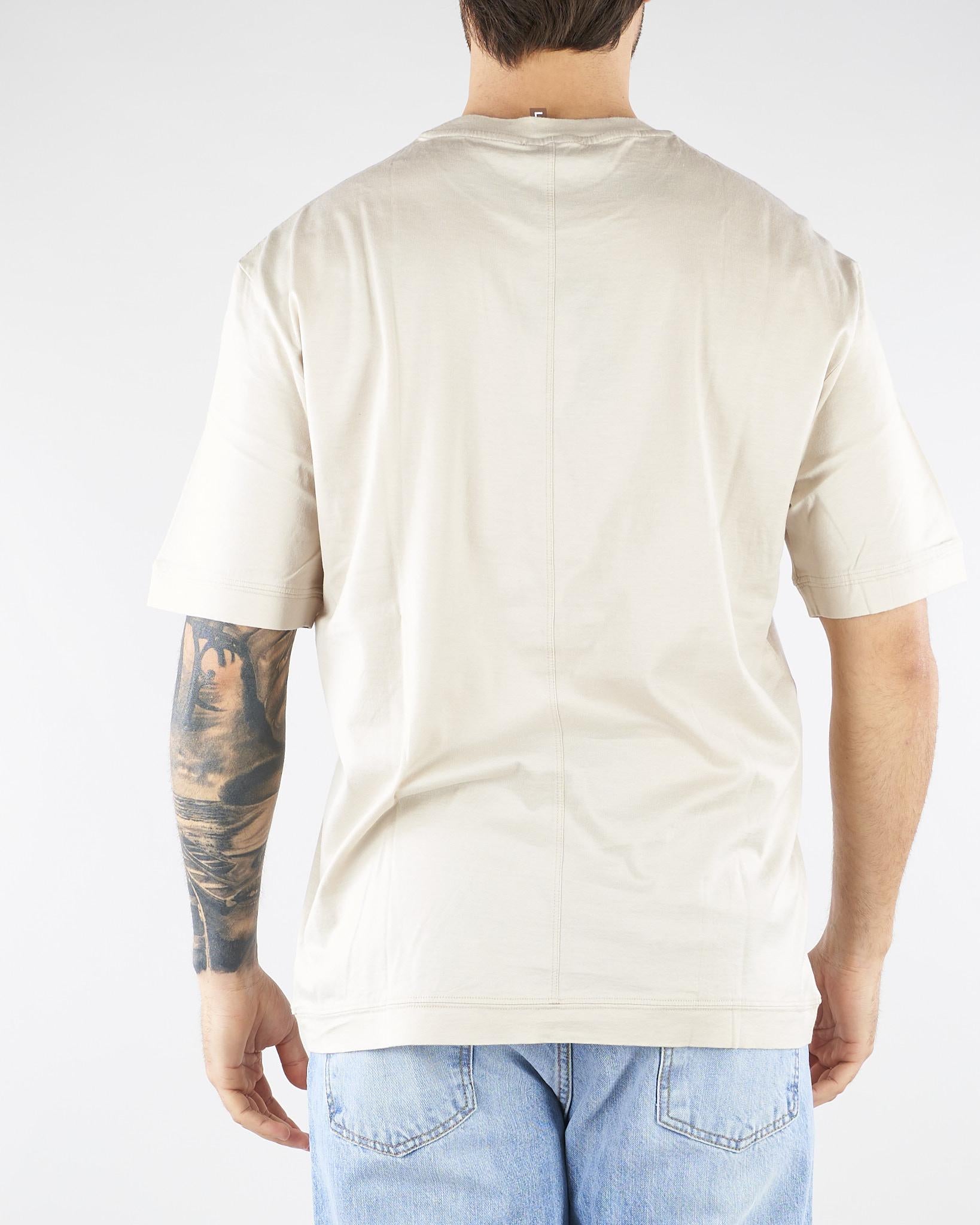 T-shirt Beige in jersey lucido F0134054 1420 PAOLO PECORA 
