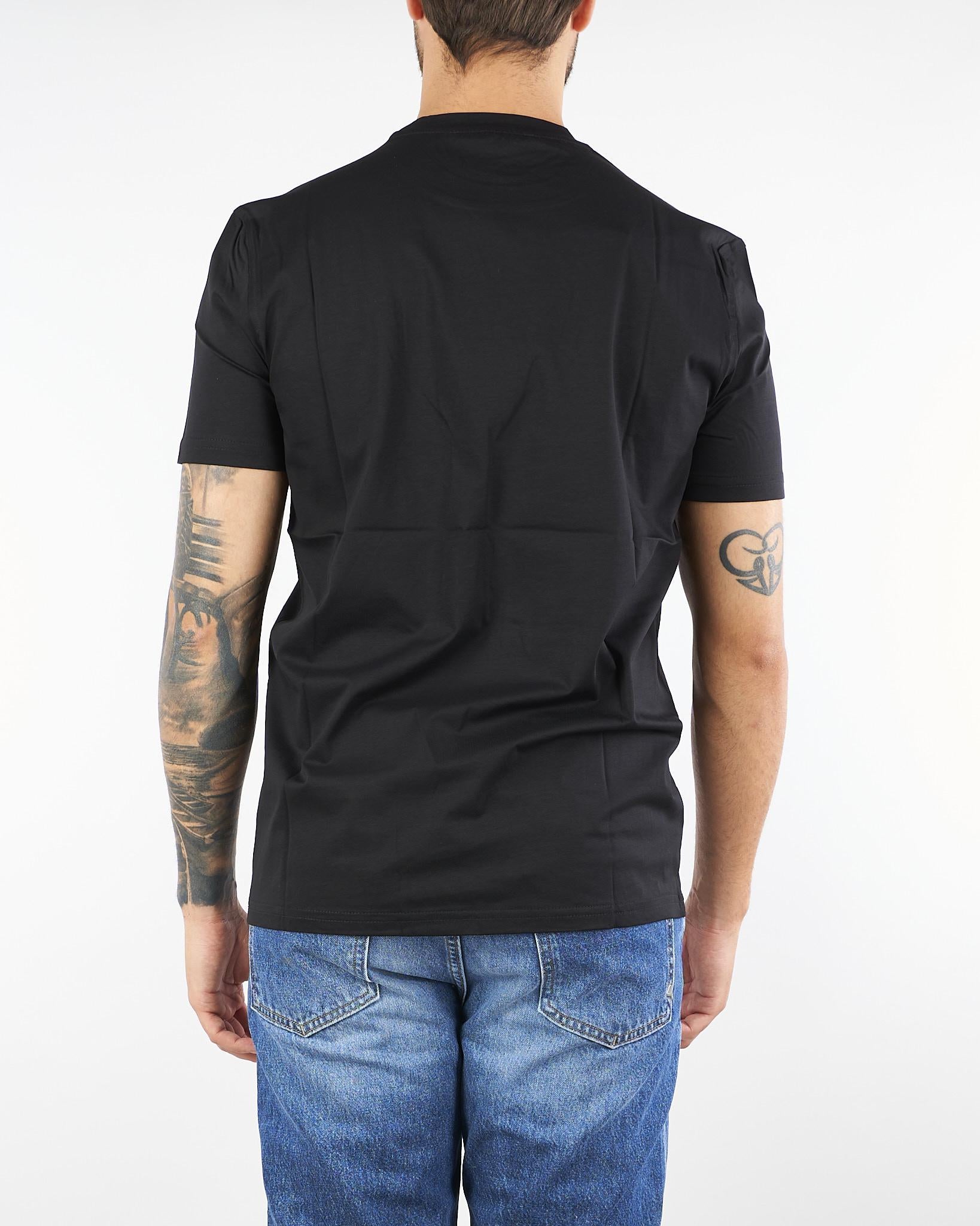 T-shirt Nero in cotone elasticizzato L1TFW25266567 D001 LOW BRAND 