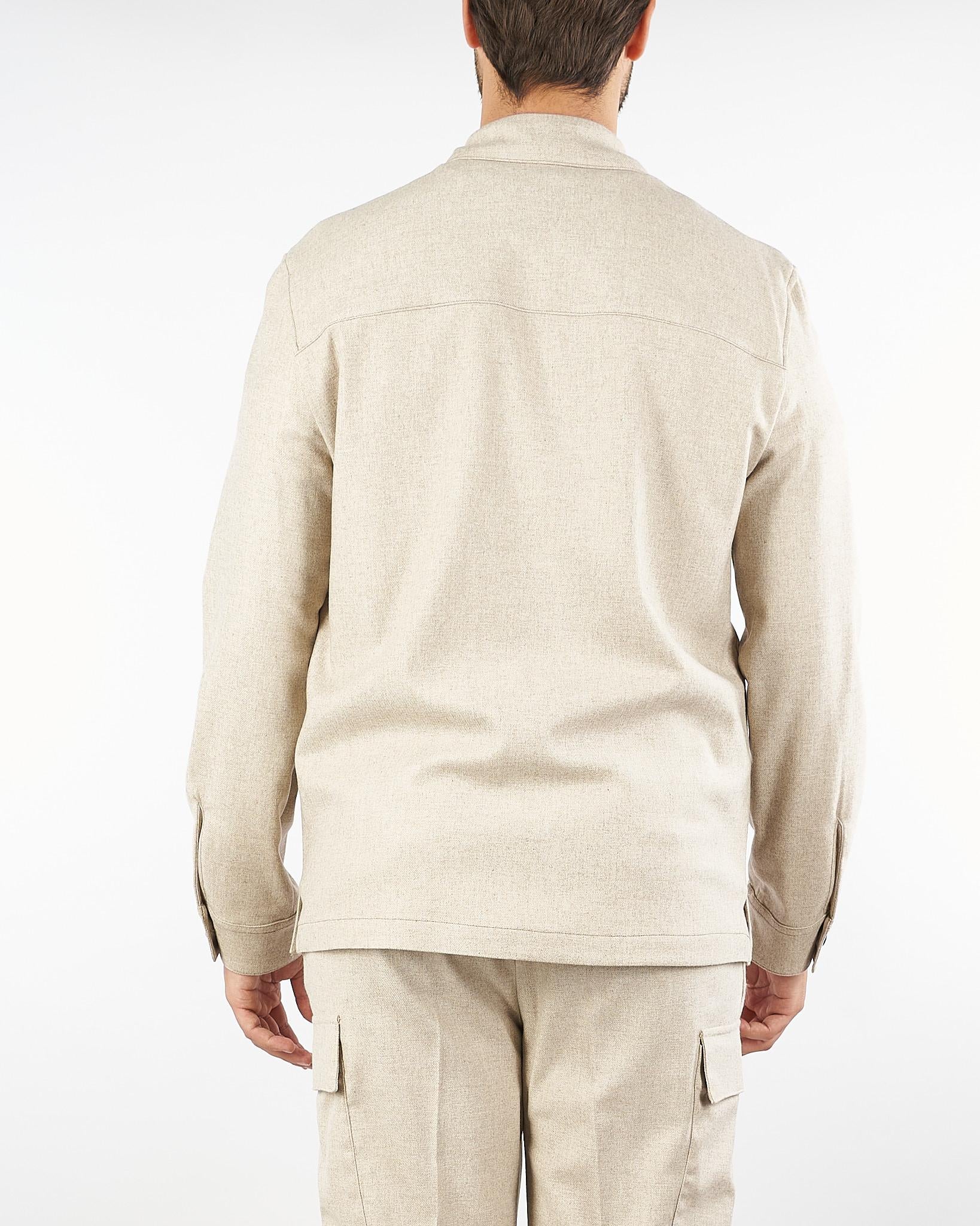 Overshirt Beige in flanella di lana 3932G2441X253600 23 MANUEL RITZ 