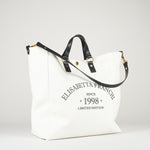 Tote Avorio-Nero in canvas BS14A62E2 309 ELISABETTA FRANCHI 