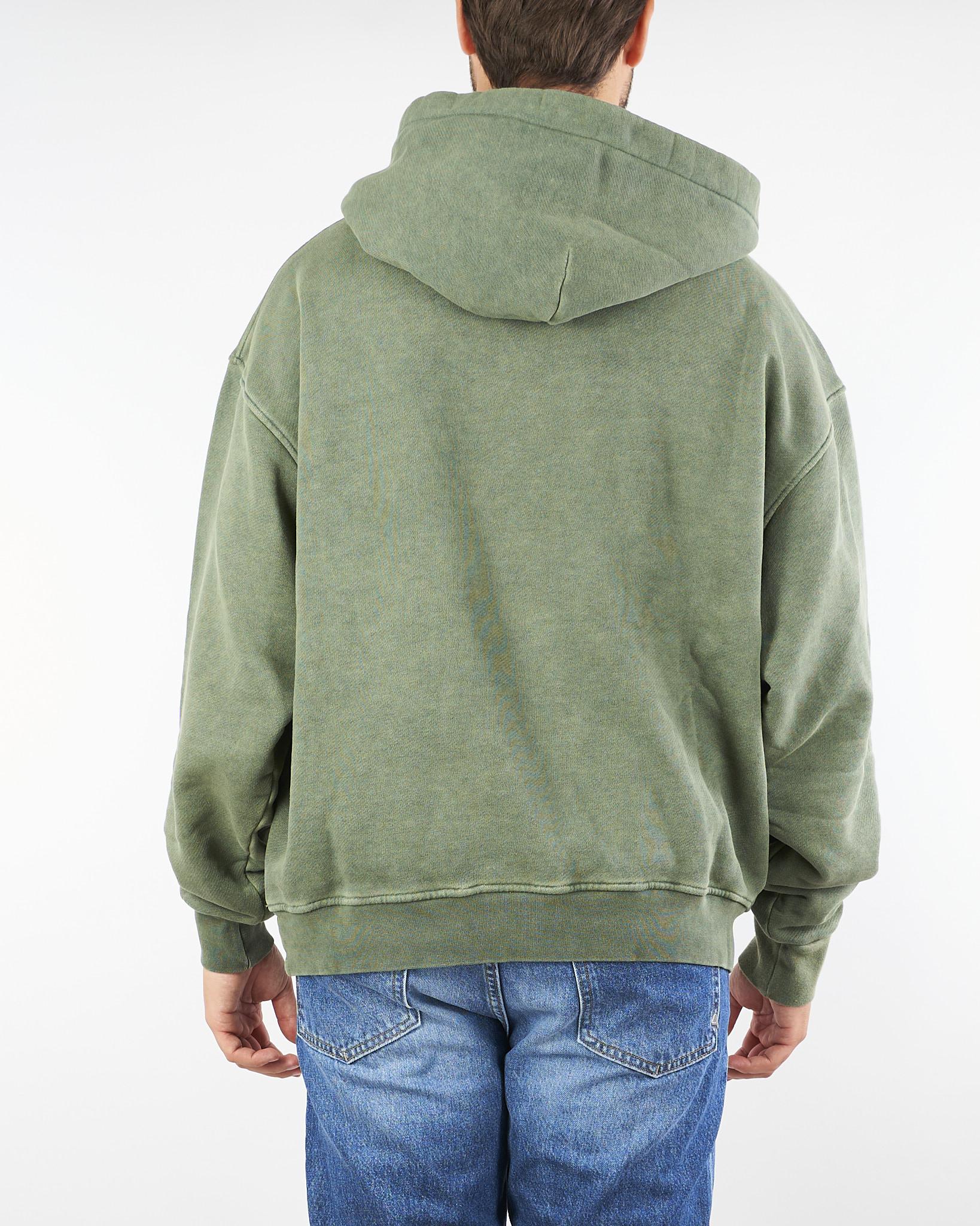 Felpa Verde oversize in cotone washed F3515 35 I'M BRIAN 