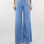 Jeans flare con pizzo ricamato D48EP040REJ4 MF156 ERMANNO BY ERMANNO SCERVINO 