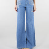Jeans flare con pizzo ricamato D48EP040REJ4 MF156 ERMANNO BY ERMANNO SCERVINO 