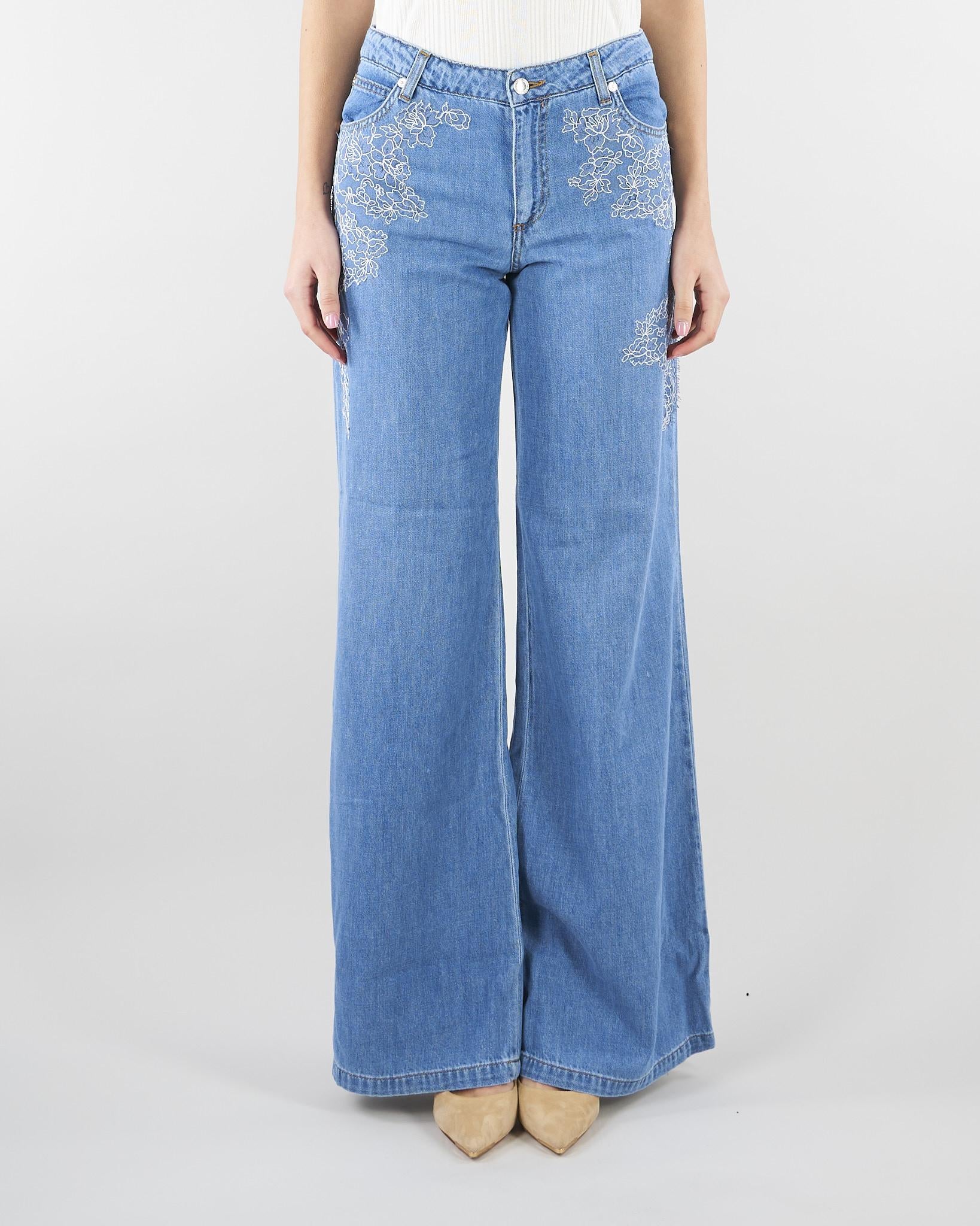 Jeans flare con pizzo ricamato D48EP040REJ4 MF156 ERMANNO BY ERMANNO SCERVINO 