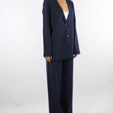 Pantaloni Blu in maglia con bottoni gioiello RF5260MA41R 93812 BLUGIRL 